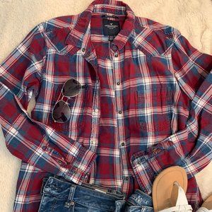 [American Eagle] Boyfriend Fit Plaid Shirt